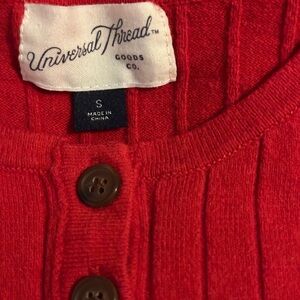 Universal Thread Vibrant Red Knit ribbed top